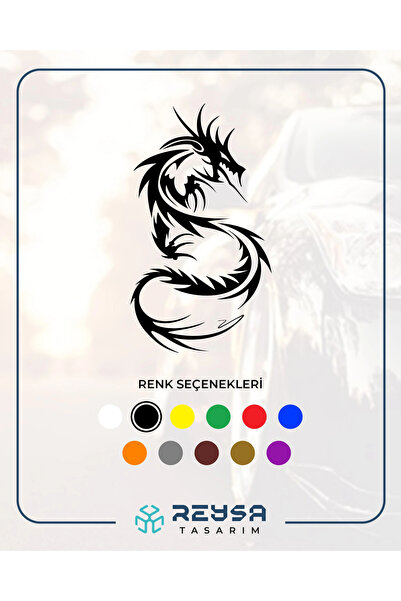 Reysa Tasarım ملصق التنين 20x20 سم أسود