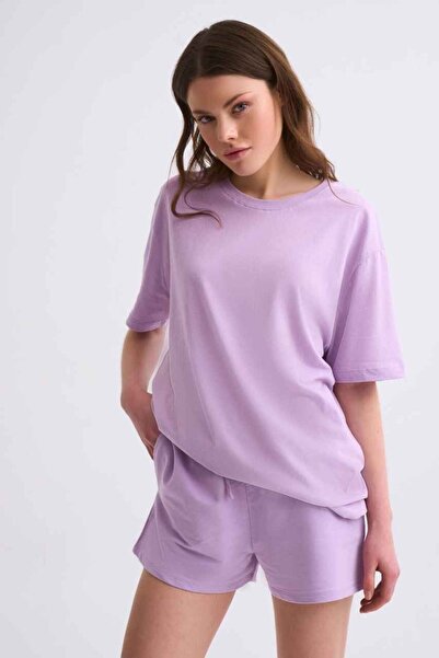 THERECOLOR Organic Lilac Women's Shorts with Two Pockets Regular Fit Lace-up