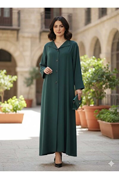 GigiTex Crepe Front Buttoned Special Design Ferace Pardessu