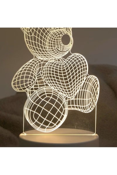 huitich Teddy Bear Style 3D LED Lamp White