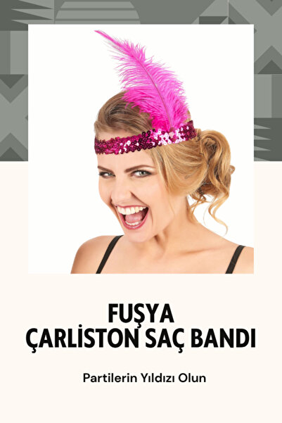 Samur 70'ler 80'ler ve 90'lar Temalı Fuşya Renk Çarliston Saç Bandı