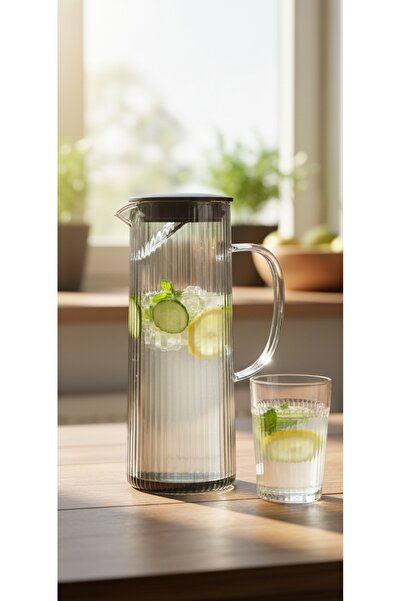 Yonca Hediyelik SÜZGEÇLİ CAM SÜRAHİ (1.3L, 24 CM )