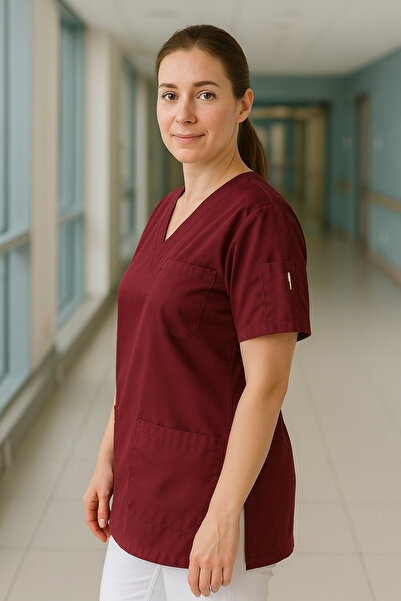 mirach 4-Pocket Nurse and Doctor Scrubs Single Top Uniform Hospital Surgical Uniform Comfortable Medical Clothing