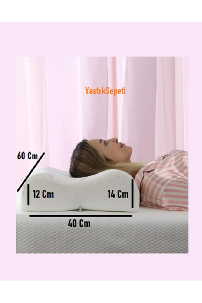 ORPEDOX Visco Yastık Yüksek Boyun Destekli Ortopedik Yastık Çift Taraflı Boyun Destekli 60x40x14-12cm
