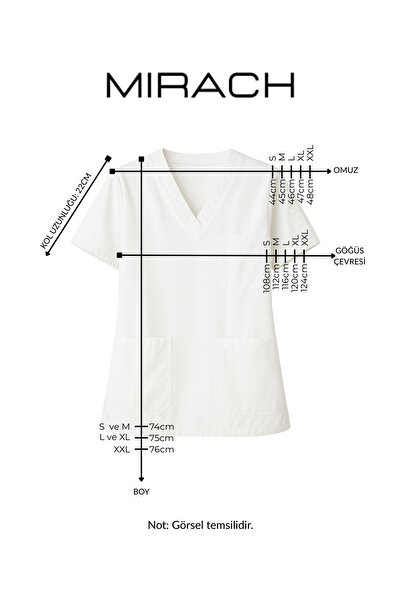 mirach Oversize 4 Cepli Hemşire Doktor Scrubs Tek Üst Üniforma Hastane Cerrahi Forma Rahat Medikal Kıyafet
