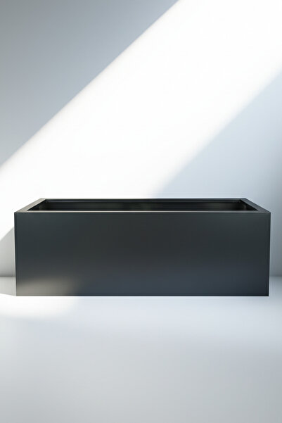 Desen Dekorasyon Zenith 80x29 cm Yatay Dikdörtgen Siyah Saksılık - İç ve Dış ...