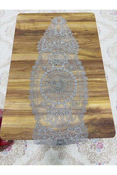 Muensu Gri Tekli Runner Masa Örtüsü, Silikon Runner, Tekli Ranır, Yeni Model