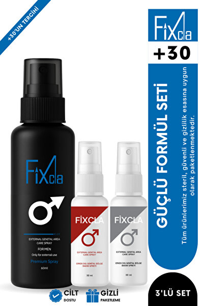 FixCla 3’lü Set Güçlü Formüllü Süre Destekleyici Erkek Sprey 60 Ml + 30 Ml + ...