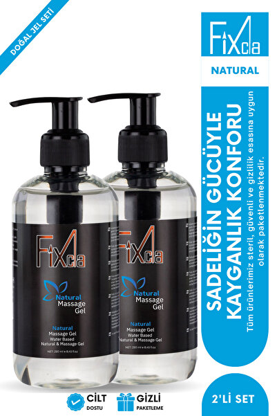 FixCla Doğal Kayganlaştırıcı Jel 250 ml x 2 – Su Bazlı, Parfümsüz, Anal Uyuml...