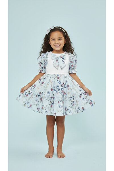 Jolanda Frilly Floral Patterned Girl's Dress