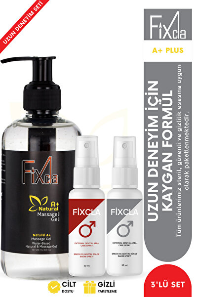 FixCla A+ Su Bazlı Kayganlaştırıcı Jel 250 ml + Long Time Duo Spray (Red & Gr...