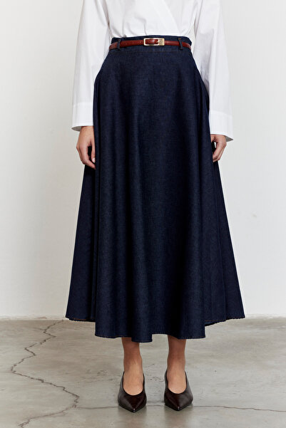 FACETTE Жіноча джинсова спідниця середньої довжини Indigo