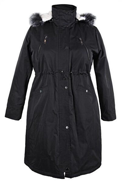 Alvina KAPÜŞONLU BELİ BÜZGÜLÜ KABAN 90436