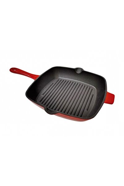 SGTT Tigaie pătrată pentru grătar din fontă emailată, 27x27 cm