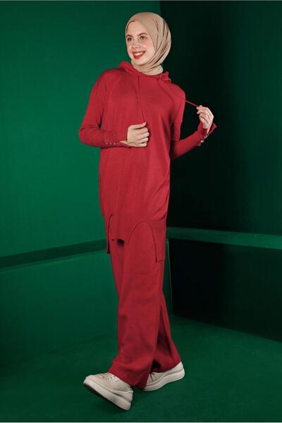 Alvina DOUBLE PANT WITH SLIT DETAILKnitwear Suit 43213