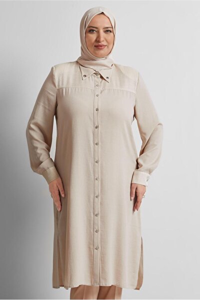 Alvina Linen Effect Large Size Tunic 20745