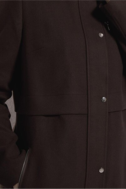 Alvina 90544 Model Hooded Cashew Coat