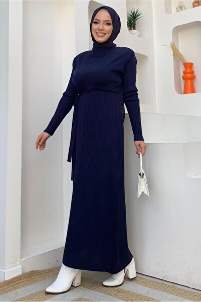 TRENDTESETTÜR ΓΥΝΑΙΚΕΙΟ ΠΛΕΚΤΟ ΦΟΡΕΜΑ ΣΚΟΥΡΟ ΜΠΛΕ ΖΩΝΗ T 41332