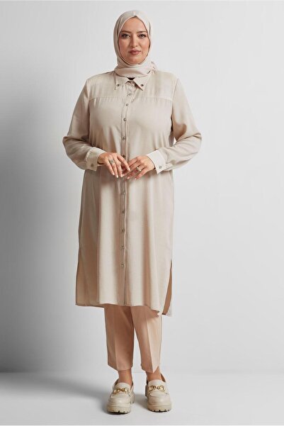 Alvina Linen Effect Large Size Tunic 20745