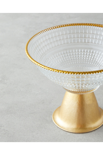 English Home 16 cm Clear-Gold Glow Glass Presentation Bowl