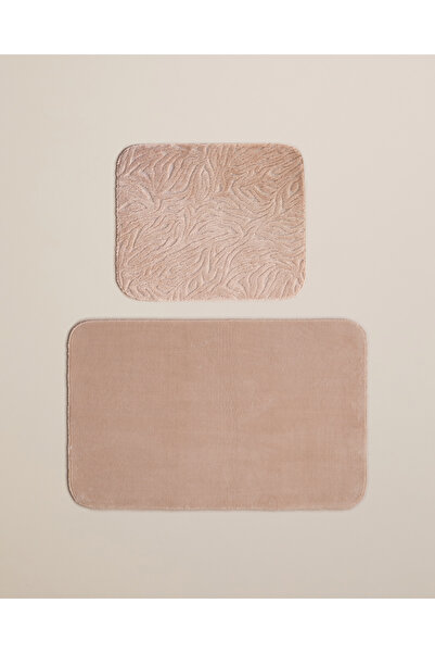 English Home Strala Bath Mat Set 60X100 cm + 50X60 cm Dark Beige