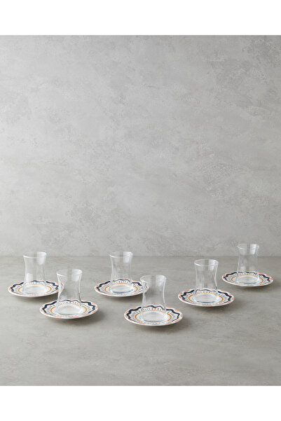 English Home Alvina Porselen 12 Parça 6 Kişilik Çay Seti 165 ml Mavi - Pembe