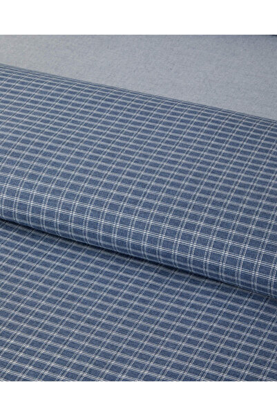 English Home Set de lenjerie de pat dublu vopsit cu fire Pincheck 200x220 cm Albastru