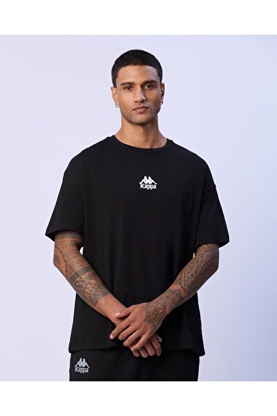 Kappa Edwin T-Shirt Erkek Siyah Oversize Fit Tişört