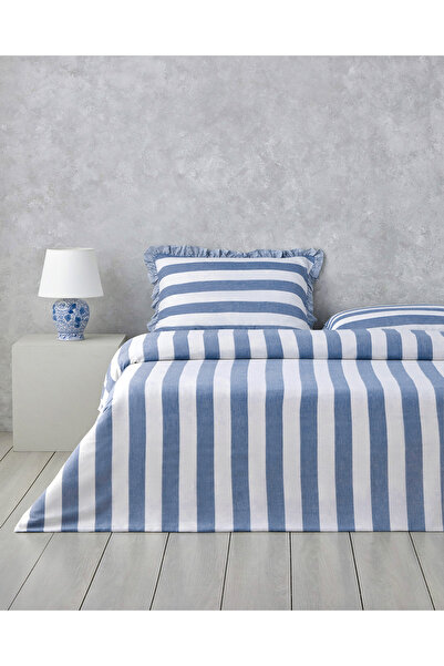 English Home Set de lenjerie de pat dublu din fire vopsite Calm Horizon 200x220 cm Albastru