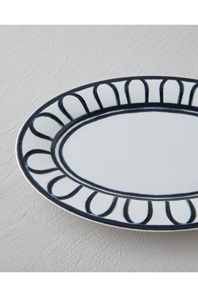 English Home Monarch Porcelain Boat Plate 30 cm Black - White