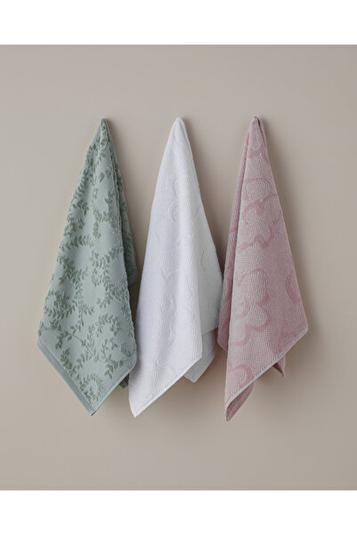 English Home Velvet Bloom Cotton Face Towel 50X80 cm White