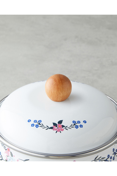 English Home Florina Enamel Sauce Pot 1.6L White