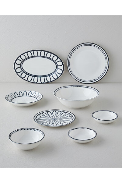 English Home Monarch Porcelain Boat Plate 30 cm Black - White