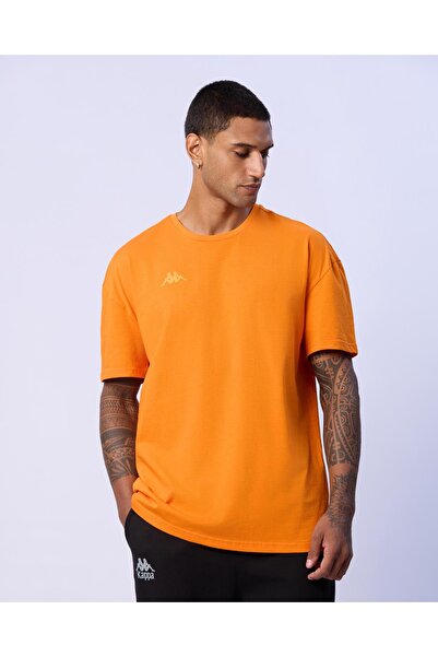 Kappa Logo Adam Erkek Koyu Turuncu Oversize Fit Tişört