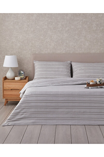 English Home Sleek Lines Kolay Ütülenir Tek Kişilik Nevresim Takımı 160x220 cm Gri