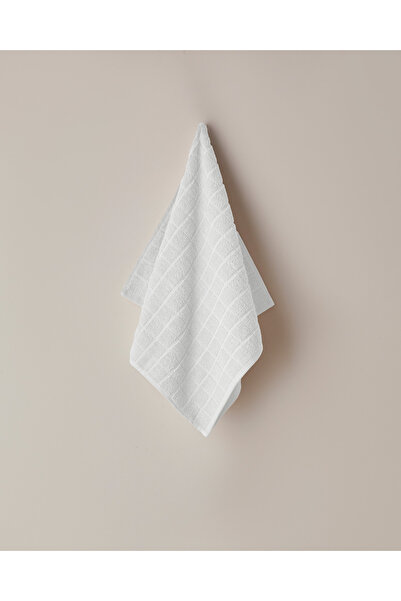 English Home Chequer Cotton Face Towel 50X80 cm White
