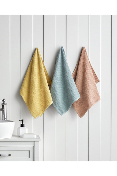 English Home Grid Cotton Face Towel 50X70 cm Mustard