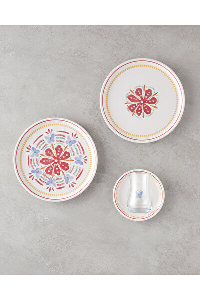 English Home Lily Seramik Pasta Seti 18 Parça 6 Kişilik Renkli