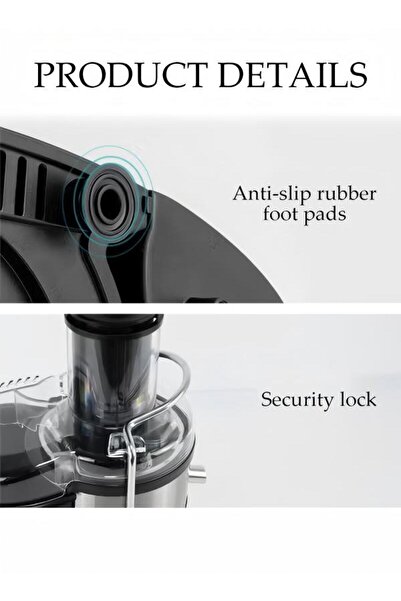 fun zone 800W Wide Mouth Press Juicer Machines Powerful Juicer with Two-layer Filter Dual Speed Control