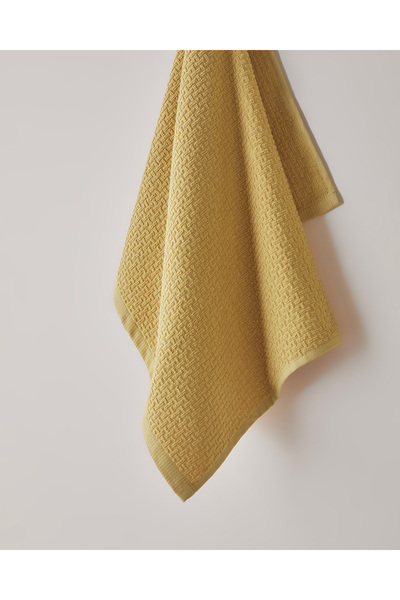 English Home Grid Cotton Face Towel 50X70 cm Mustard
