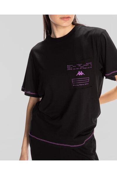 Kappa Authentic Kage T-Shirt Women's Black Regular Fit Tee Shirt