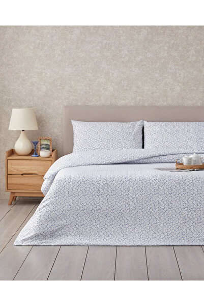 English Home Sweet Violet Kolay Ütülenir Çift Kişilik Nevresim Takımı 200x220 cm Koyu Mavi