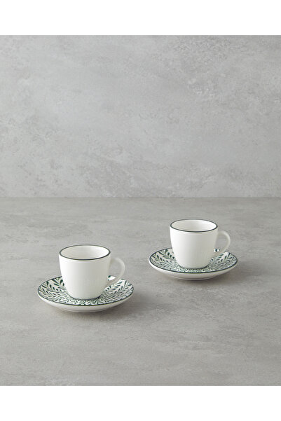 English Home Set de cești de cafea Winsome Bone Porțelan 4 piese pentru 2 persoane 90 ml verde