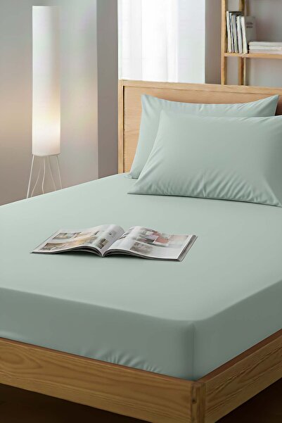 Rivaİstanbul Green Cotton Single Fitted Sheet 100X200