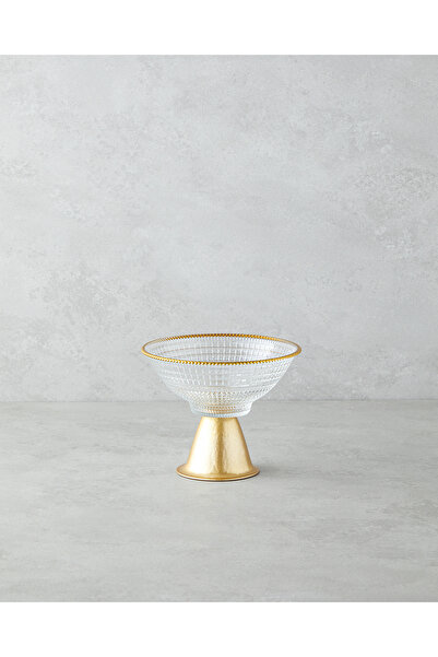 English Home 16 cm Clear-Gold Glow Glass Presentation Bowl