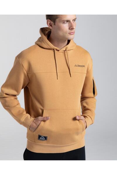 Kappa Автентична чоловіча кофта Hita коричнево-чорного кольору з великим кроєм та капюшоном