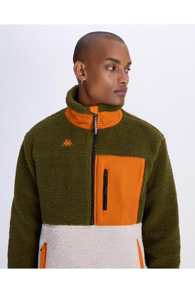 Kappa Hanoran Erkek Haki-Ekru-Turuncu Regular Fit Sherpa