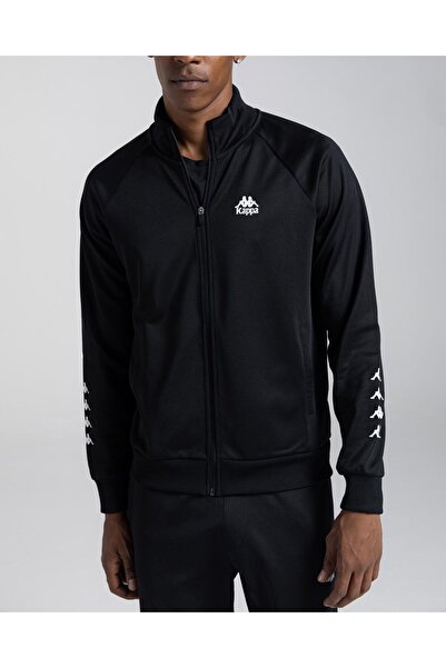Kappa Authentic Joe Erkek Siyah Regular Fit Fermuarlı Eşofman Üstü