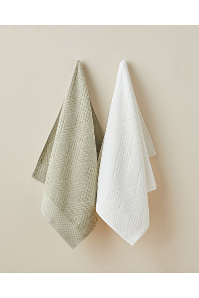 English Home Chic Diamond Cotton Face Towel 50X80 cm Ivory