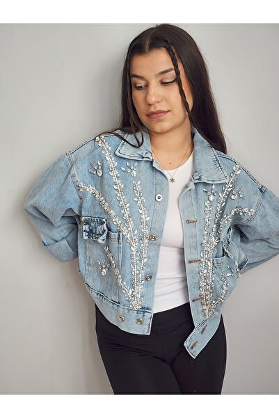 RENGARENG TASARIM DENİM CEKET